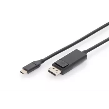 DIGITUS USB Type-C adaptera kabelis, Type-C uz DP M/M, 2 m, 4K/60 Hz, 32,4 Gbit/s, CE, melns