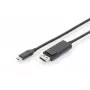DIGITUS USB Type-C adaptera kabelis, Type-C uz DP M/M, 2 m, 4K/60 Hz, 32,4 Gbit/s, CE, melns