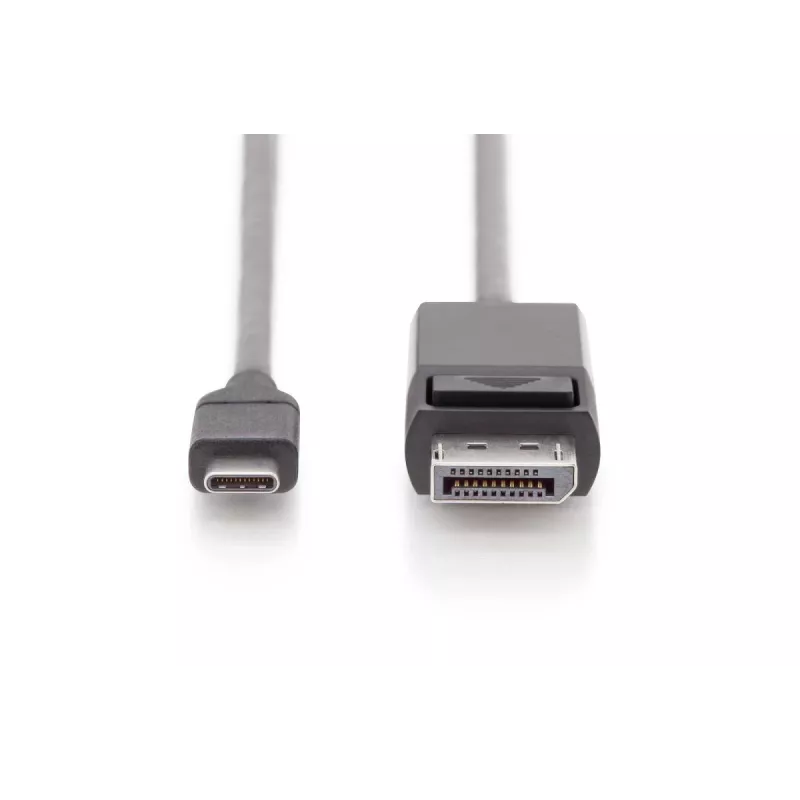 DIGITUS USB Type-C adaptera kabelis, Type-C uz DP M/M, 2 m, 4K/60 Hz, 32,4 Gbit/s, CE, melns