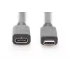 DIGITUS USB Type-C pagarinātāja kabelis, C tipa M/F, 2m, pilnfunkciju, Gen2, 3A, 10GB, versija 3.1, CE