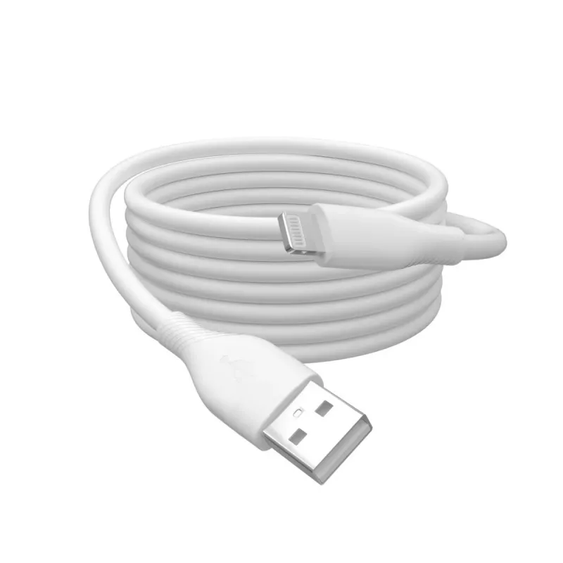 DIGITUS USB silikona uzlādes kabelis USB-A - Lightning USB 2.0 12W - 2m balts