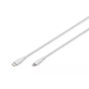 DIGITUS USB Silikona uzlādes kabelis USB-C - Lightning USB 2.0 60W - 50cm balts