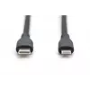 DIGITUS USB Silikona uzlādes kabelis USB-C - Lightning USB 2.0 60W - 2m melns