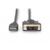 DIGITUS HDMI adaptera kabelis, tips A-DVI(18+1) M/M, 2m Full HD melns