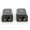 DIGITUS Mini HDMI pagarinātāja komplekts, Full HD 50m CAT6/6A/7, barošana caur Micro USB kabeli, melns