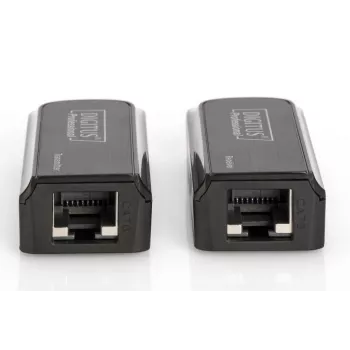 DIGITUS Mini HDMI pagarinātāja komplekts, Full HD 50m CAT6/6A/7, barošana caur Micro USB kabeli, melns
