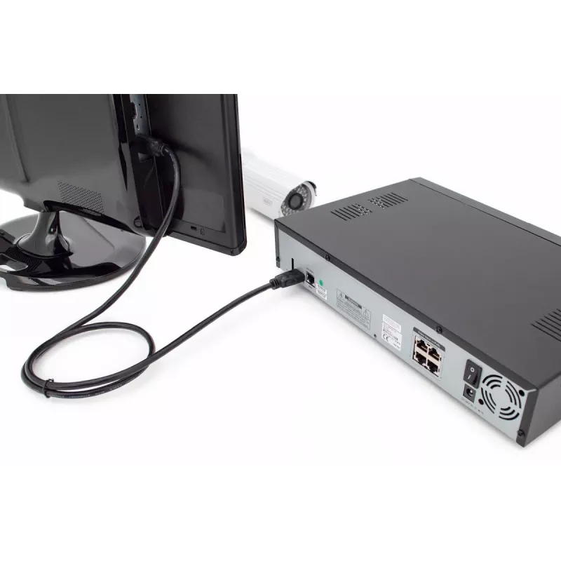 DIGITUS HDMI Premium High Speed savienojuma kabelis, A tipa vīr./vīr., 1 m ar Ethernet, Ultra HD 60p, melns
