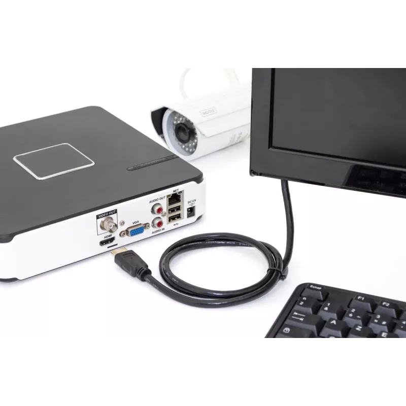 DIGITUS HDMI Premium High Speed savienojuma kabelis, A tipa vīr./vīr., 1 m ar Ethernet, Ultra HD 60p, melns