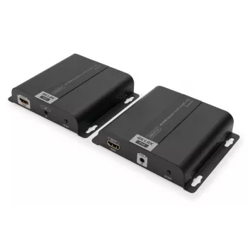 DIGITUS 4K HDMI paplašinātāja komplekts, izmantojot IP/CAT 5, 6 (120 m), pilnībā ar PoE barošanu, UHD 4K/30Hz