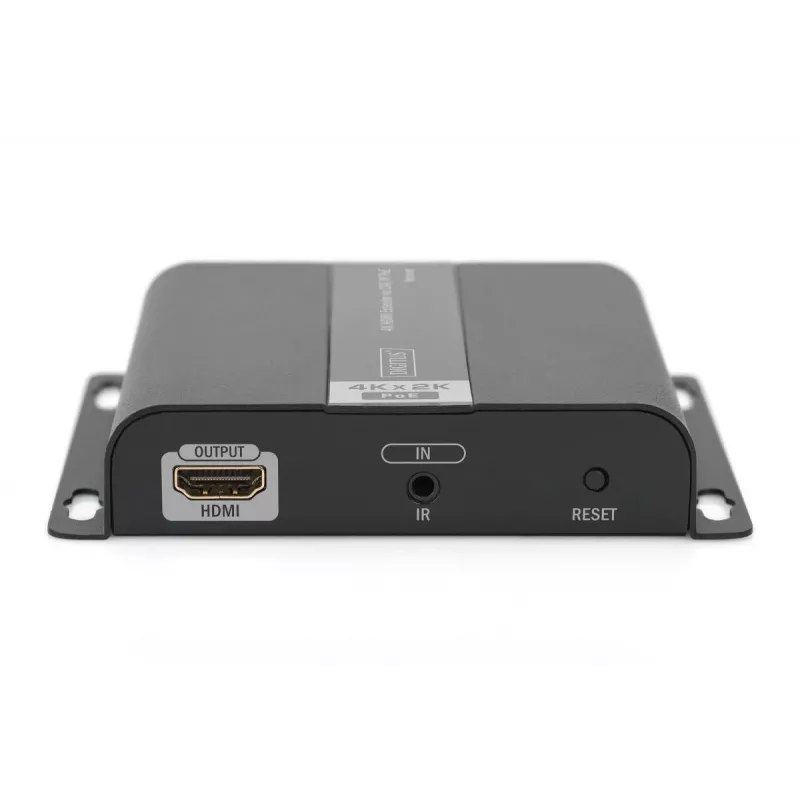 DIGITUS 4K HDMI paplašinātāja uztvērēja bloks IP/CAT 5, 6 (120 m), barots caur PoE