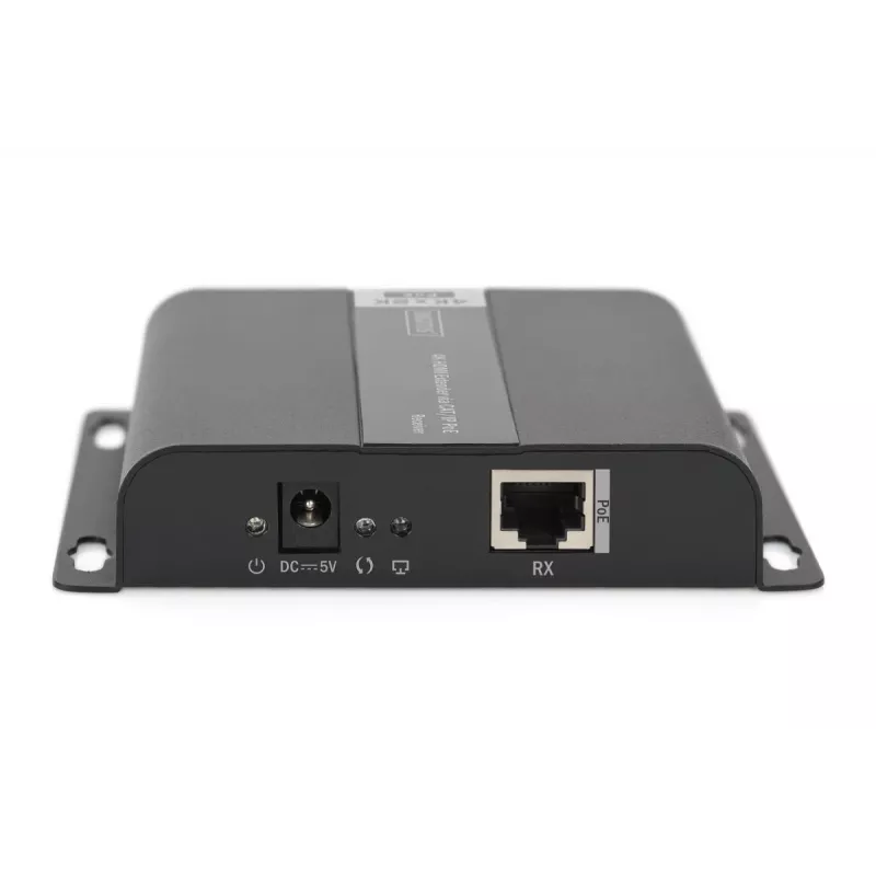 DIGITUS 4K HDMI paplašinātāja uztvērēja bloks IP/CAT 5, 6 (120 m), barots caur PoE