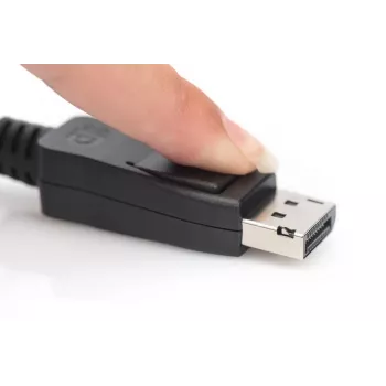 DIGITUS DisplayPort savienojuma kabelis, DP M/M, 5 m ar fiksatoru, Ultra HD 8K, vers. 1.3/1.4, melns