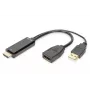 Digitus 4K HDMI adapteris, HDMI uz DisplayPort, 0.2 m, HDMI Type A, USB