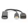 Digitus 4K HDMI adapteris, HDMI uz DisplayPort, 0.2 m, HDMI Type A, USB