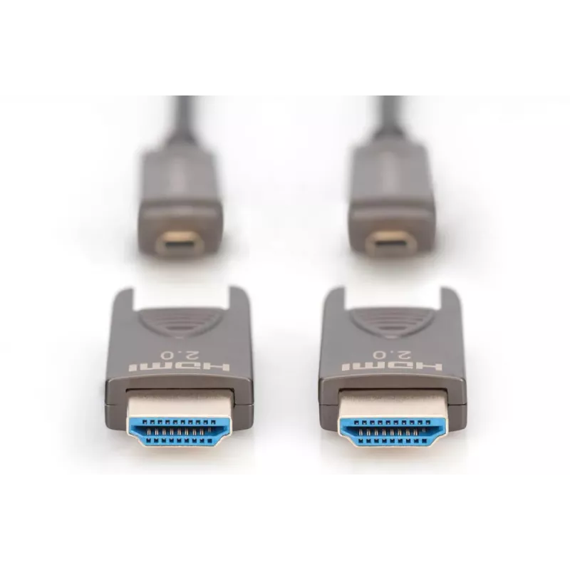 DIGITUS 4K - HDMI AOC hibrīda optiskās šķiedras kabelis ar 30 m noņemamu spraudni
