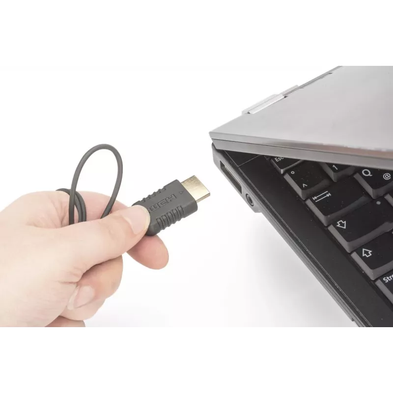 DIGITUS HDMI ātrgaitas savienojuma kabelis, A tips, HighFlex M/M, 2,0 m, 4K Ultra HD@30Hz, aktīvs, CE, zelts melns