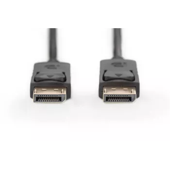DIGITUS DisplayPort savienojuma kabelis, DP V/V, 5 m ar fiksatoru, DP, 1.1a atbilstošs, melns
