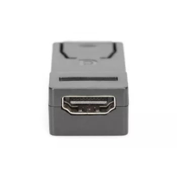 DIGITUS DisplayPort adapteris, DP - HDMI A tipa V/S, ar fiksatoru, DP 1.1a, Full HD, CE melns