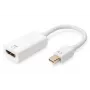 DIGITUS ASSMANN DisplayPort adaptera kabelis, mini DP - HDMI tipa A vīr./sievi., 20 cm, HDMI Ver. 2.0, aktīvs, CE, zeltains, balts