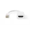 DIGITUS ASSMANN DisplayPort adaptera kabelis, mini DP - HDMI tipa A vīr./sievi., 20 cm, HDMI Ver. 2.0, aktīvs, CE, zeltains, balts
