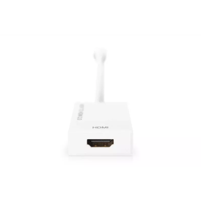 DIGITUS ASSMANN DisplayPort adaptera kabelis, mini DP - HDMI tipa A vīr./sievi., 20 cm, HDMI Ver. 2.0, aktīvs, CE, zeltains, balts