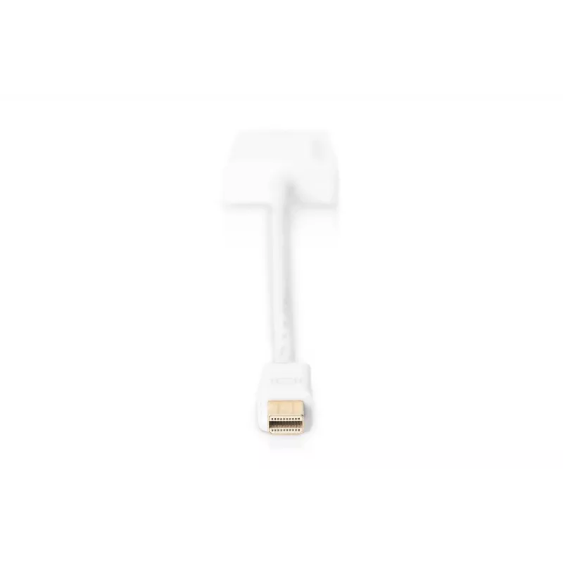 DIGITUS ASSMANN DisplayPort adaptera kabelis, mini DP - HDMI tipa A vīr./sievi., 20 cm, HDMI Ver. 2.0, aktīvs, CE, zeltains, balts