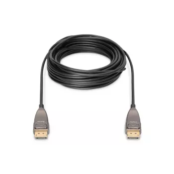 DIGITUS DisplayPort AOC hibrīda optiskās šķiedras savienojuma kabelis M/M UHD 8K@60Hz, CE, melns 10m