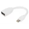 DIGITUS DisplayPort adaptera kabelis, mini DP - DP M/F, 0,15m, DP 1.2 atbilstošs, balts
