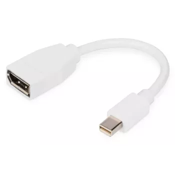 DIGITUS DisplayPort adaptera kabelis, mini DP - DP M/F, 0,15m, DP 1.2 atbilstošs, balts