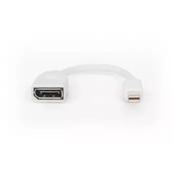 DIGITUS DisplayPort adaptera kabelis, mini DP - DP M/F, 0,15m, DP 1.2 atbilstošs, balts
