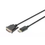 DIGITUS DP - DVI-D kabelis 3M melns DP - DVI ar fiksatoru DP 1.1a