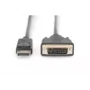 DIGITUS DP - DVI-D kabelis 3M melns DP - DVI ar fiksatoru DP 1.1a
