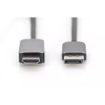 DIGITUS DP uz HDMI adaptera kabelis 8K@60Hz. Alumīnija korpuss melns 2 m