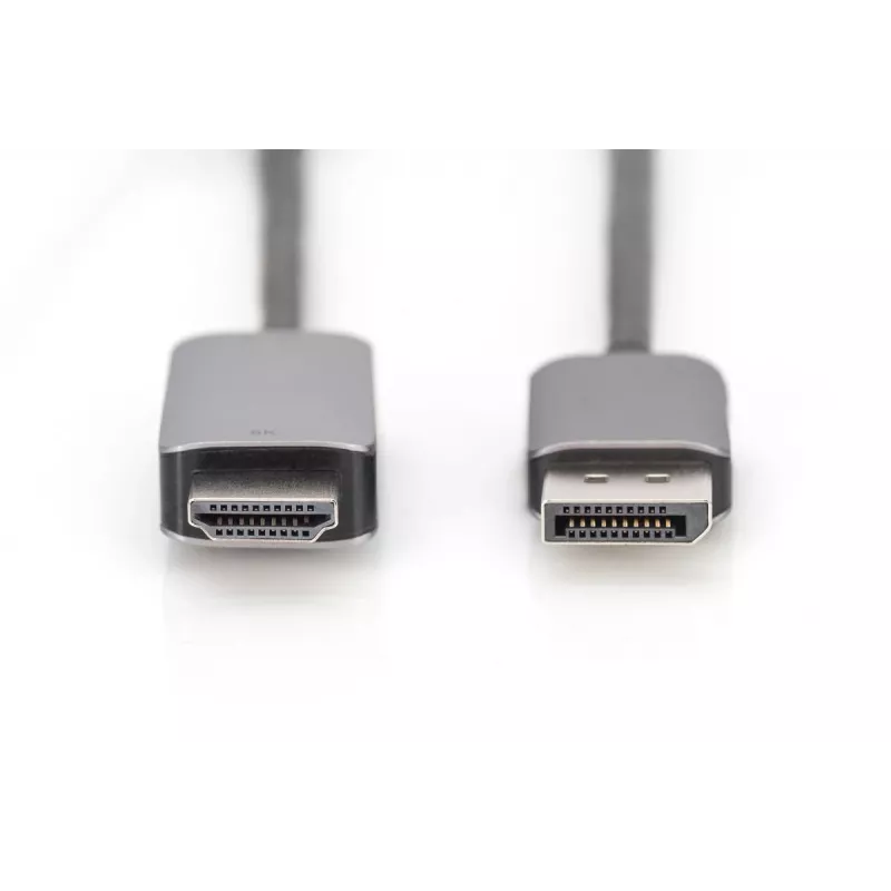 DIGITUS DP uz HDMI adaptera kabelis 8K@60Hz. Alumīnija korpuss melns 2 m