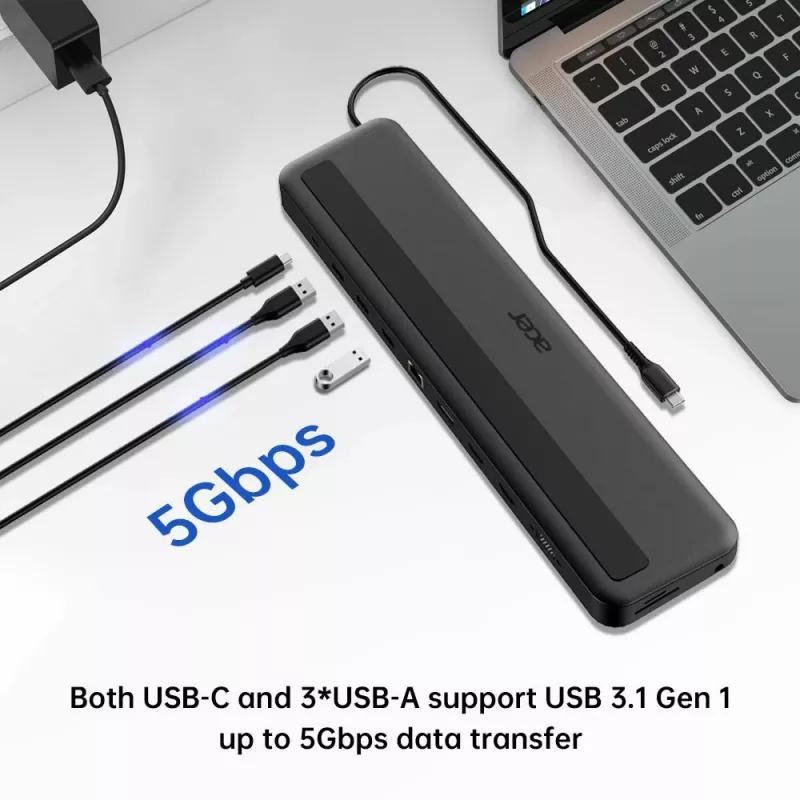 Acer 13-in-1 Type-C Minidock Wired USB 3.2 Gen 1 Melns