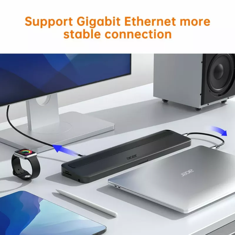 Acer 13-in-1 Type-C Minidock Wired USB 3.2 Gen 1 Melns