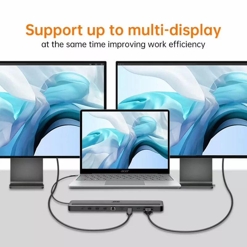 Acer 13-in-1 Type-C Minidock Wired USB 3.2 Gen 1 Melns