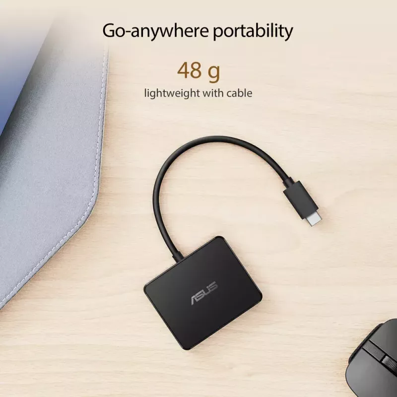 ASUS USB-C Mini Dock vadu USB 3.2 Gen 2 (3.1 Gen 2) Type-C melns