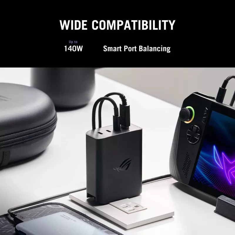 ASUS ROG 140W USB-C GaN Universal Melns AC Fast charging Indoor