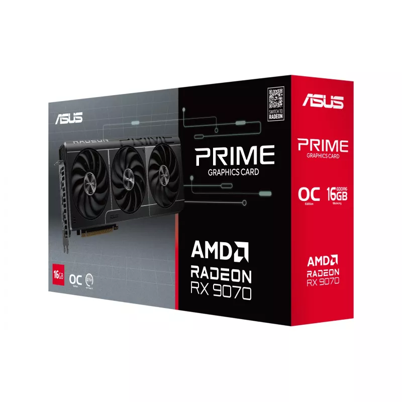 Grafikas karte ASUS Radeon RX 9070 16 GB GDDR6 PCIe 5.0, 256-bit, 3xDP 1xHDMI, 312 mm, 2,5 slotu, OC izdevums