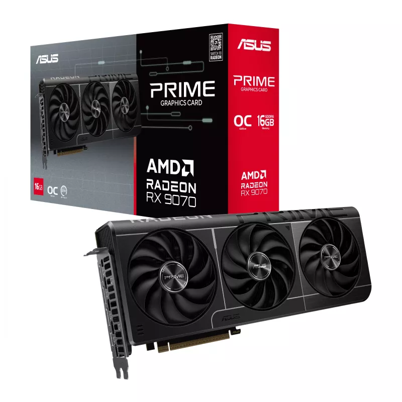 Grafikas karte ASUS Radeon RX 9070 16 GB GDDR6 PCIe 5.0, 256-bit, 3xDP 1xHDMI, 312 mm, 2,5 slotu, OC izdevums