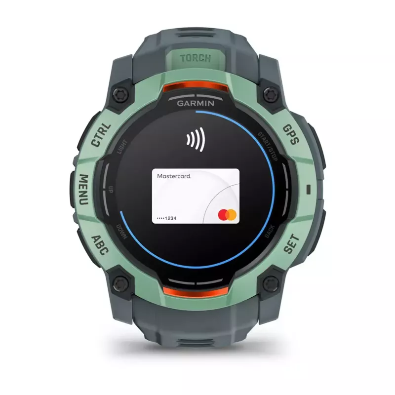 Viedpulkstenis GARMIN Instinct 3 AMOLED — 50 mm korpuss, AMOLED 1,3 collas, GPS/GLONASS/Galileo, 10 ATM, 24 dienu baterija