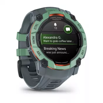 Garmin Instinct 3 AMOLED 50 mm viedpulkstenis (010-03020-01), 1,3 collu 416x416 skārienekrāns, GPS, Neotropic Twilight zaļš