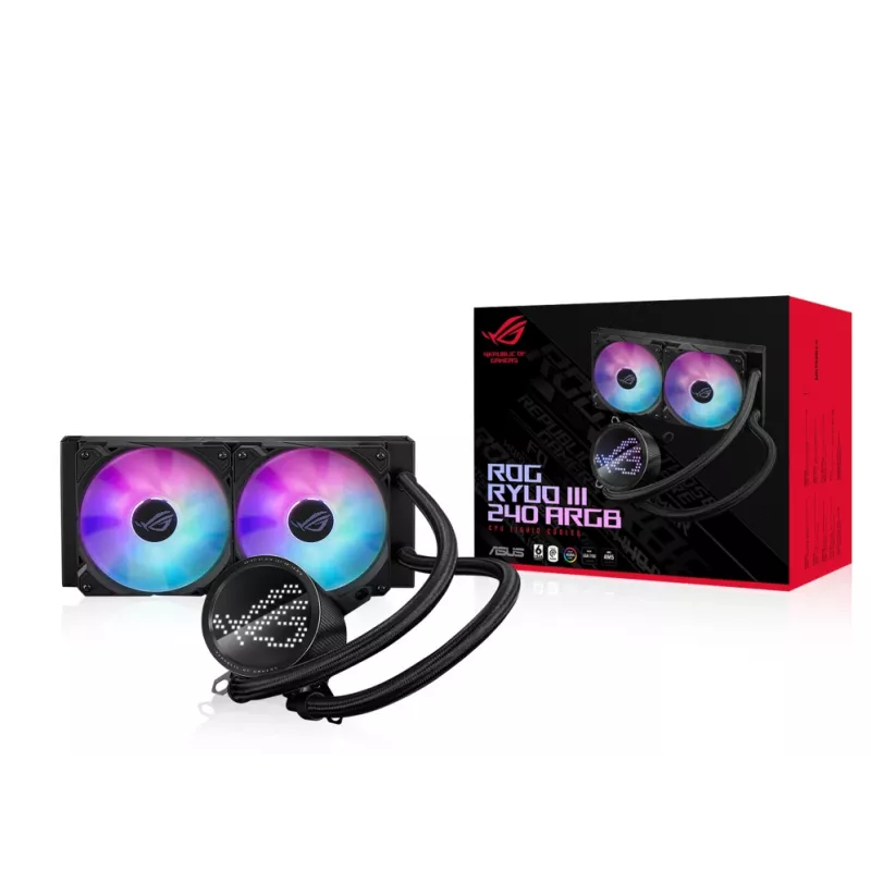 ASUS ROG Ryuo III 240 ARGB procesora šķidruma dzesēšanas komplekts 12 cm melns