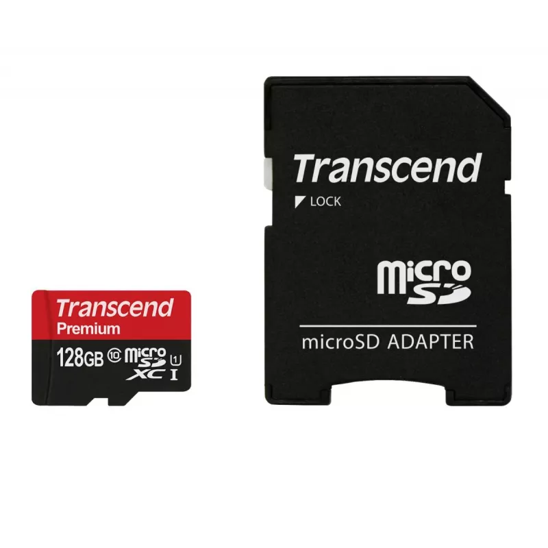 TRANSCEND 128GB Micro SDHC Class 10 UHS-1 ar adapteri