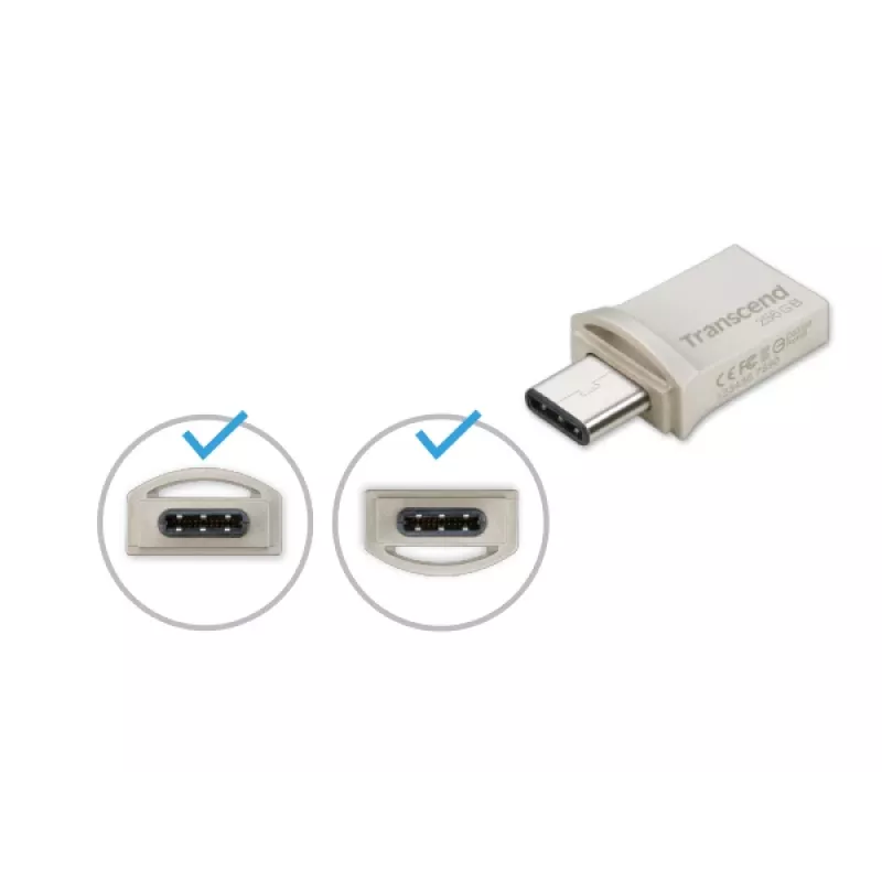 TRANSCEND Jetflash 890 - 256GB USB zibatmiņa - USB 3.1 / C tips