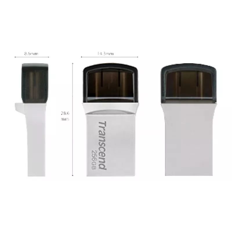 TRANSCEND Jetflash 890 - 256GB USB zibatmiņa - USB 3.1 / C tips