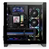 PC korpuss Thermaltake View 390 Air Midi Tower — melns, atbalsta PS2 barošanas bloku, 3,5 collu HDD, 2,5 collu SSD, līdz 200 mm priekšējiem ventilatoriem