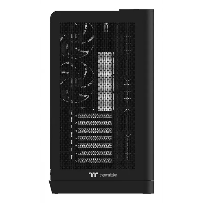 PC korpuss Thermaltake View 390 Air Midi Tower — melns, atbalsta PS2 barošanas bloku, 3,5 collu HDD, 2,5 collu SSD, līdz 200 mm priekšējiem ventilatoriem