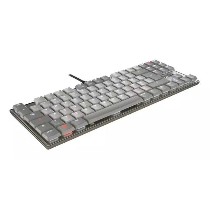 Mehāniska tastatūra bez ciparu bloka Cherry KC 500 MX LP TKL — QWERTZ vācu izkārtojums, USB, 88 taustiņi, pelēka